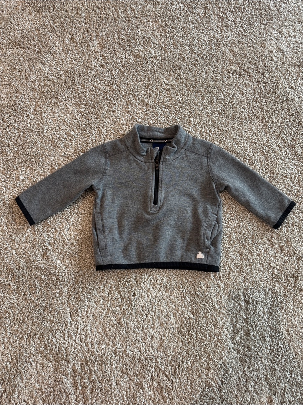 GAP Gray Quarter-Zip Pullover 6-12 M